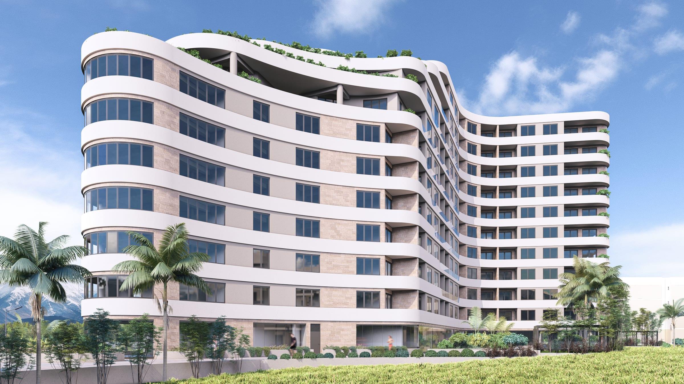 Eksterijer zgrade Terrazze Residences sa zaobljenim balkonima